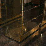 Pair of Vintage ELLO Mirror and Brass 3 Drawer Nightstands - Image 5