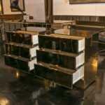 Pair of Vintage ELLO Mirror and Brass 3 Drawer Nightstands - Image 4
