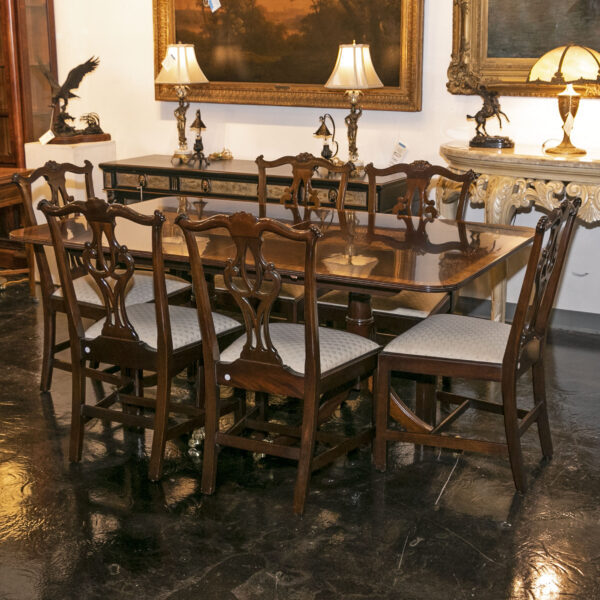 STICKLEY Haverford Dining Table with 6 Chippendale Chairs - Image 11