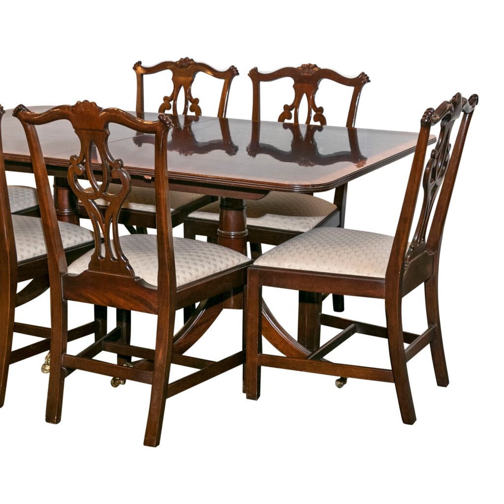 STICKLEY Haverford Dining Table with 6 Chippendale Chairs | Grandview ...