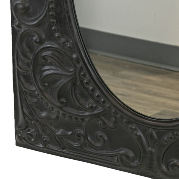 Oval Mirror with Embossed Metal Frame - Image 3