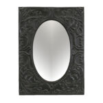 Oval Mirror with Embossed Metal Frame