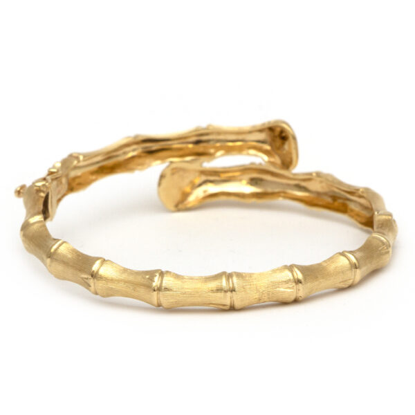 Bamboo Bypass Bangle in 14 Karat Gold - Image 3