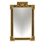 CHELSEA HOUSE Black and Gold Framed Mirror with Shell Crest