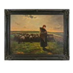Original Oil on Canvas “Shepherd with Flock”