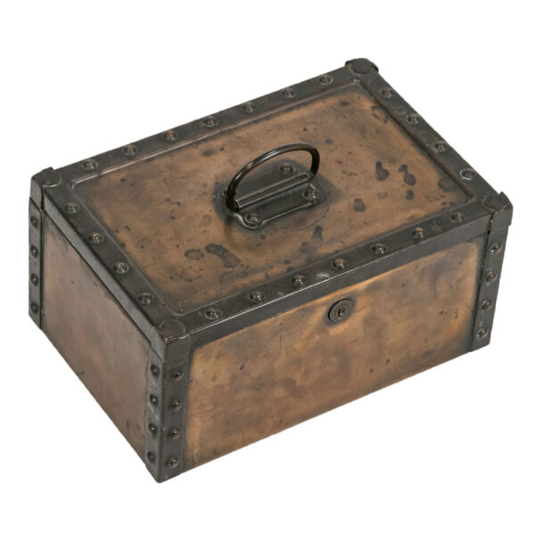 Vintage ERIE ART METAL CO. No. 75 Copper Riveted Lockbox - Image 3
