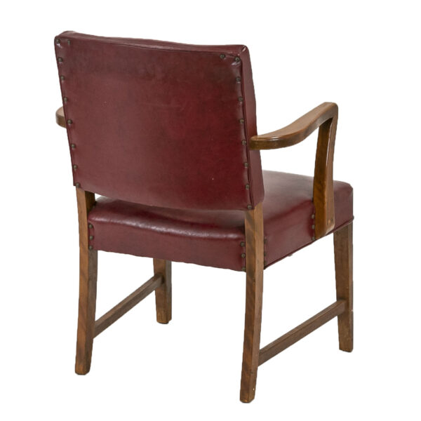Pair of Wood Framed Office Chairs with Faux Leather Upholstery - Image 4