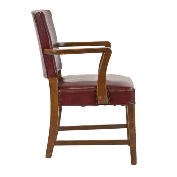 Pair of Wood Framed Office Chairs with Faux Leather Upholstery - Image 3