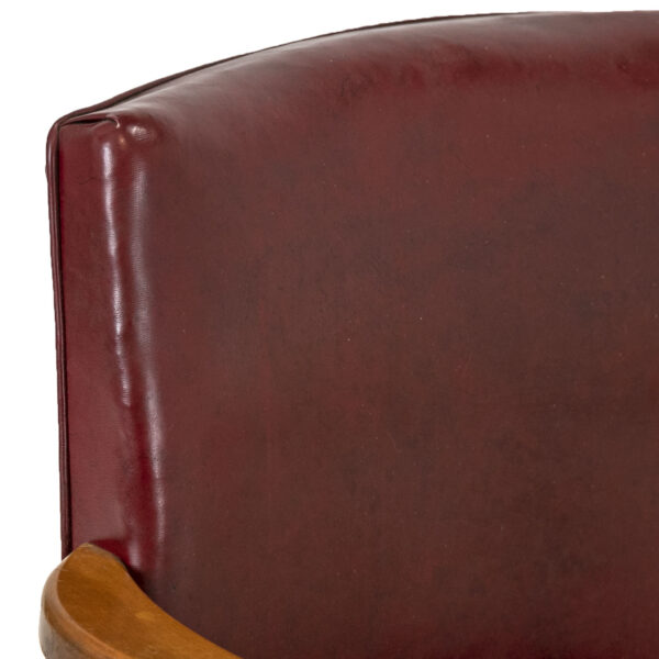 Pair of Wood Framed Office Chairs with Faux Leather Upholstery - Image 5