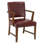 Pair of Wood Framed Office Chairs with Faux Leather Upholstery - Image 2