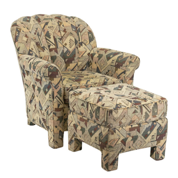 BEACHLEY FURNITURE Southwestern Upholstered Club Chair and Ottoman - Image 1