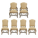 Set of 6 BAKER Dining Chairs in Cream Damask