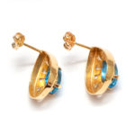 13 Total Carat Blue Topaz Necklace and Earring Set in 14 Karat Yellow Gold - Image 4
