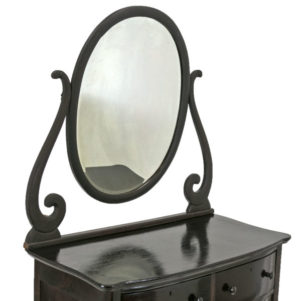 Antique Refinished 4 Drawer Chest with Oval Mirror - Image 3