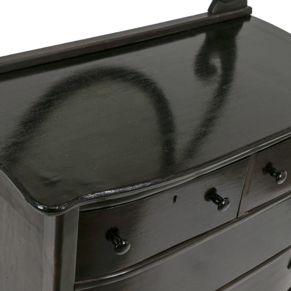 Antique Refinished 4 Drawer Chest with Oval Mirror - Image 6