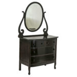 Antique Refinished 4 Drawer Chest with Oval Mirror - Image 2