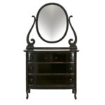 Antique Refinished 4 Drawer Chest with Oval Mirror
