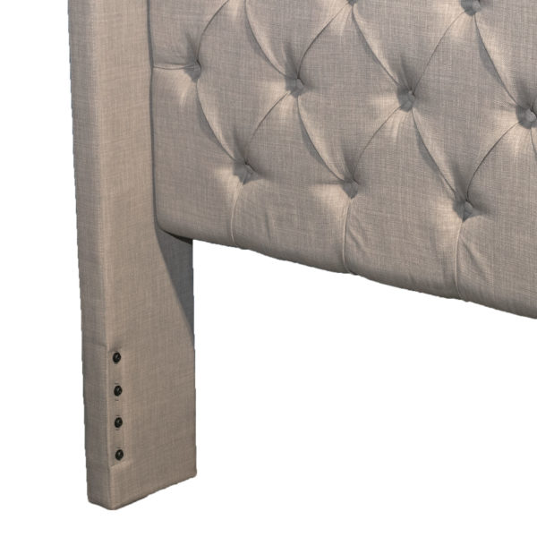 Queen Size Tufted Grey Upholstered Bed - Image 2