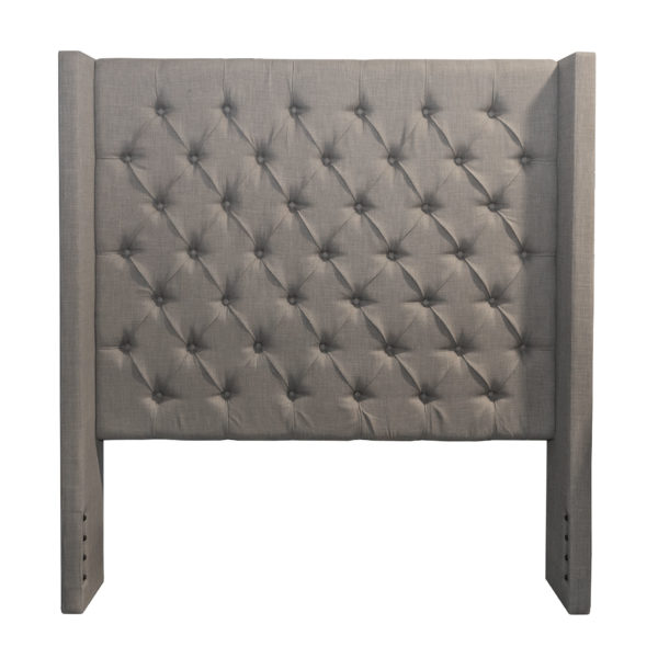 Queen Size Tufted Grey Upholstered Bed - Image 1