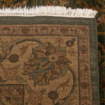 8’11” x 10’10” Hand Knotted Wool Rug in Green, Gold, Tan Foliate Pattern - Image 9