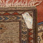 9’1” x 10’11” Hand Knotted Wool Rug in Orange, Tan, Blue Southwestern Pattern - Image 8