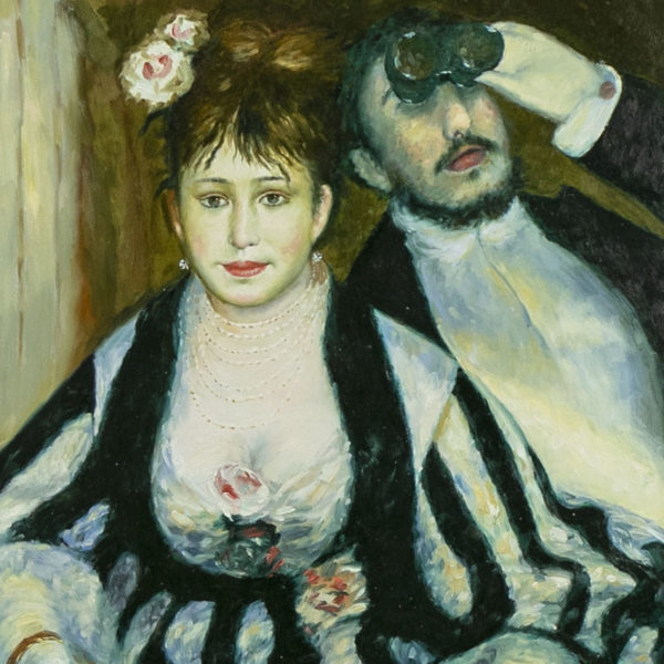 Signed RAYMOND Reproduction Oil on Canvas “Le Loge” by RENOIR - Image 2