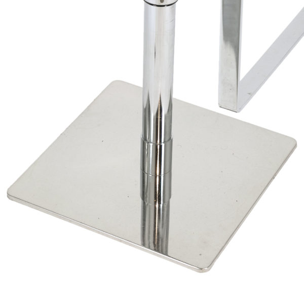 Set of 4 Black Leather and Stainless Steel Hydraulic Stools - Image 8