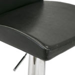 Set of 4 Black Leather and Stainless Steel Hydraulic Stools - Image 6