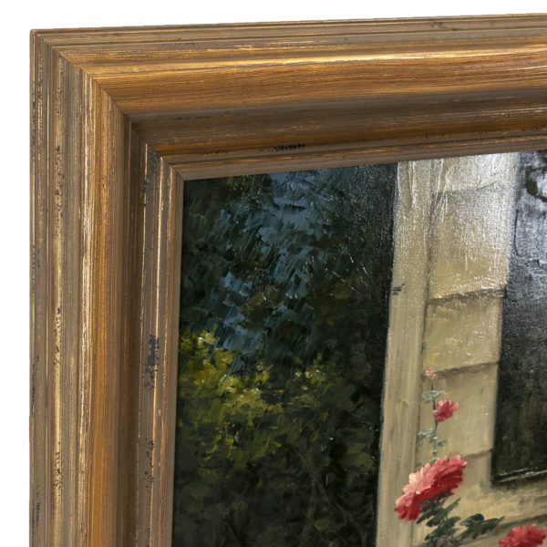 Signed “House with Roses” Original Oil on Canvas - Image 4