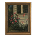 Signed “House with Roses” Original Oil on Canvas