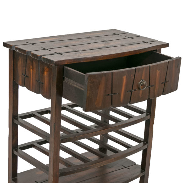 Single Drawer End Table with Lower Slatted Shelves - Image 2