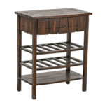 Single Drawer End Table with Lower Slatted Shelves