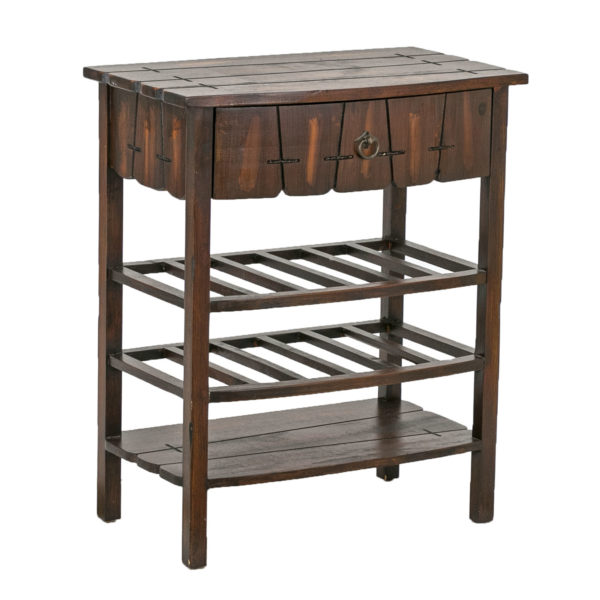 Single Drawer End Table with Lower Slatted Shelves - Image 1
