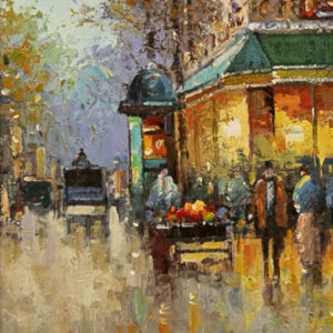 Signed MORGAN Impressionist Painting of a French Street Scene ...