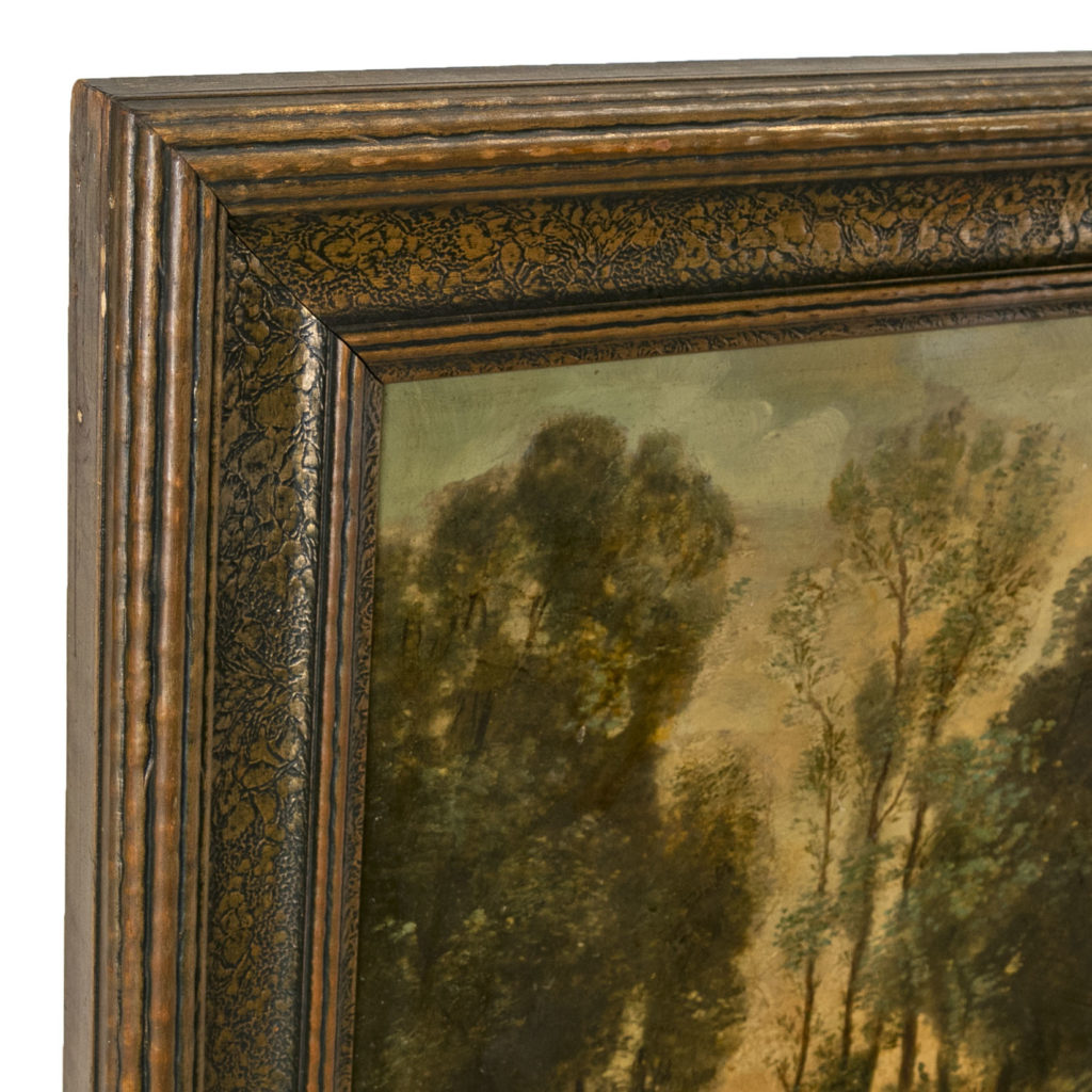 Antique Oil Painting of Figures Dancing in the Woods | Grandview Mercantile