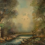 Signed Original Oil Landscape with Stream - Image 2