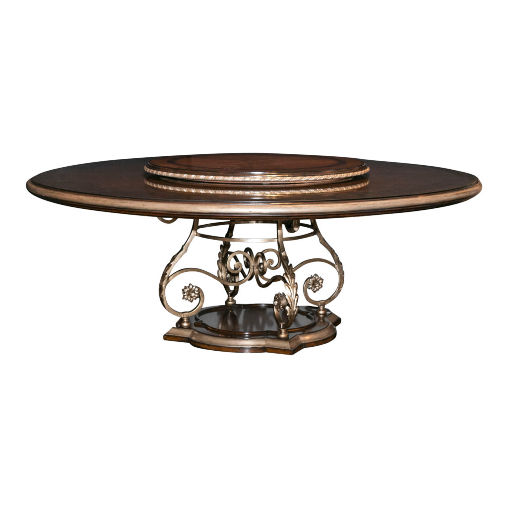 MARGE CARSON 84” Round Dining Table with 42” Lazy Susan | Grandview ...