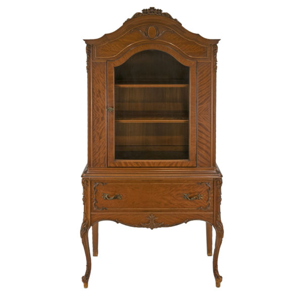 Vintage French Style China Cabinet with Lower Drawer - Image 1