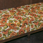 Vintage French Style Cane Back Settee with Urn Medallion and Floral Upholstery - Image 3