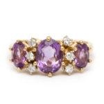 Amethyst and Diamond Ring in 14 Karat Gold