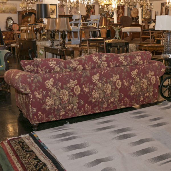 MCCREARY MODERN Floral Upholstered Sofa in Rust - Image 6