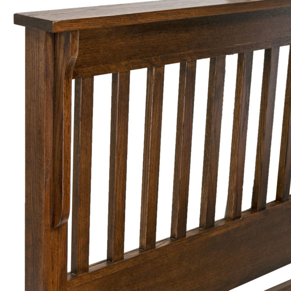 Queen Size Mission Style Oak Slatted Bed - Image 6