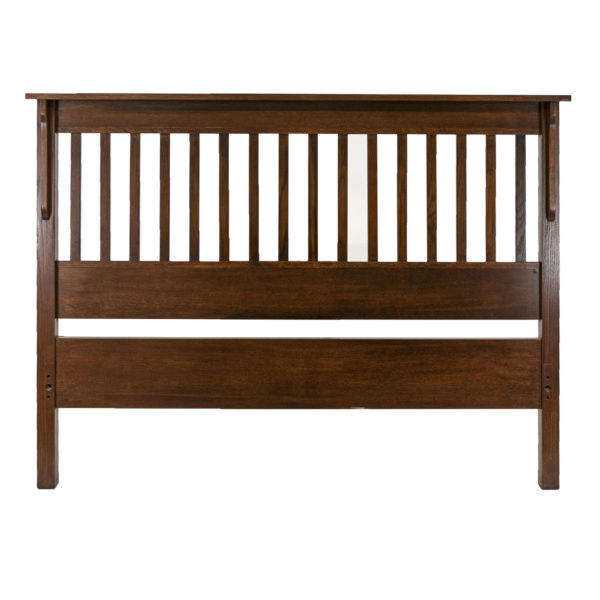 Queen Size Mission Style Oak Slatted Bed - Image 2