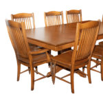 CANADEL Birch Dining Table in Nutmeg Finish with 8 Chairs and 2-20” Leaves