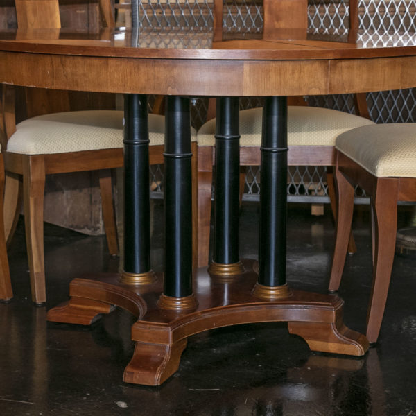 ETHAN ALLEN Medallion Collection Round Dining Table with 6 Chairs and 2-18” Leaves - Image 9