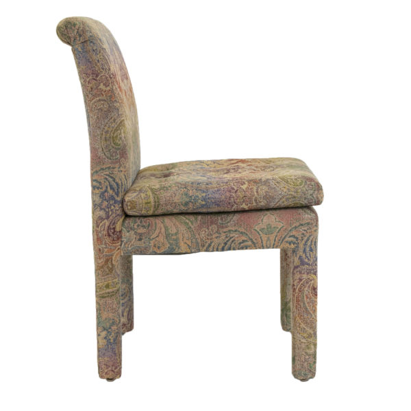 Set of 4 Parsons Chairs Upholstered in Colorful Tapestry - Image 3