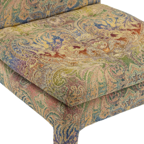 Set of 4 Parsons Chairs Upholstered in Colorful Tapestry - Image 6