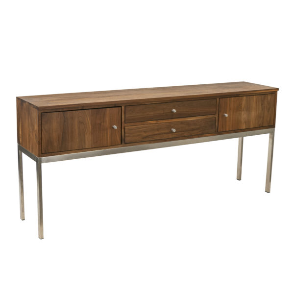 ROOM AND BOARD Linear Walnut Console Cabinet - Image 1