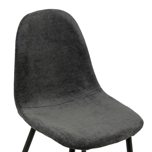 Set of 4 Mid Century Style Scoop Dining Chairs in Grey - Image 5