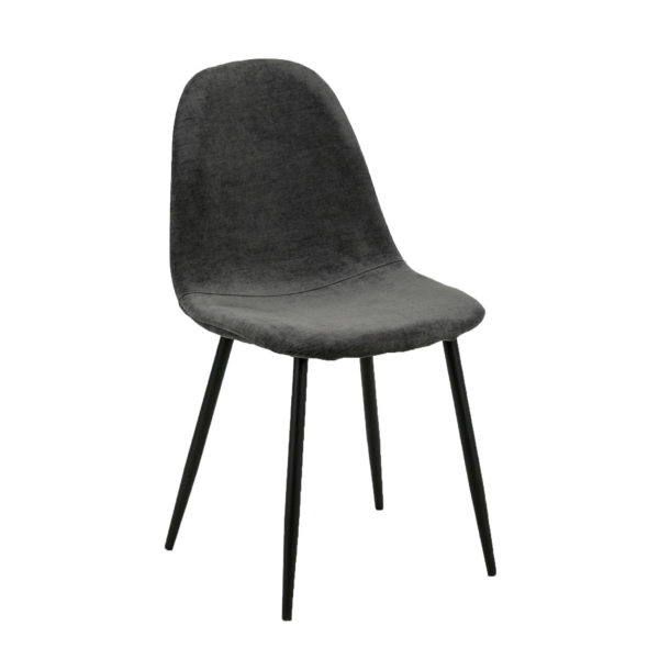 Set of 4 Mid Century Style Scoop Dining Chairs in Grey - Image 2